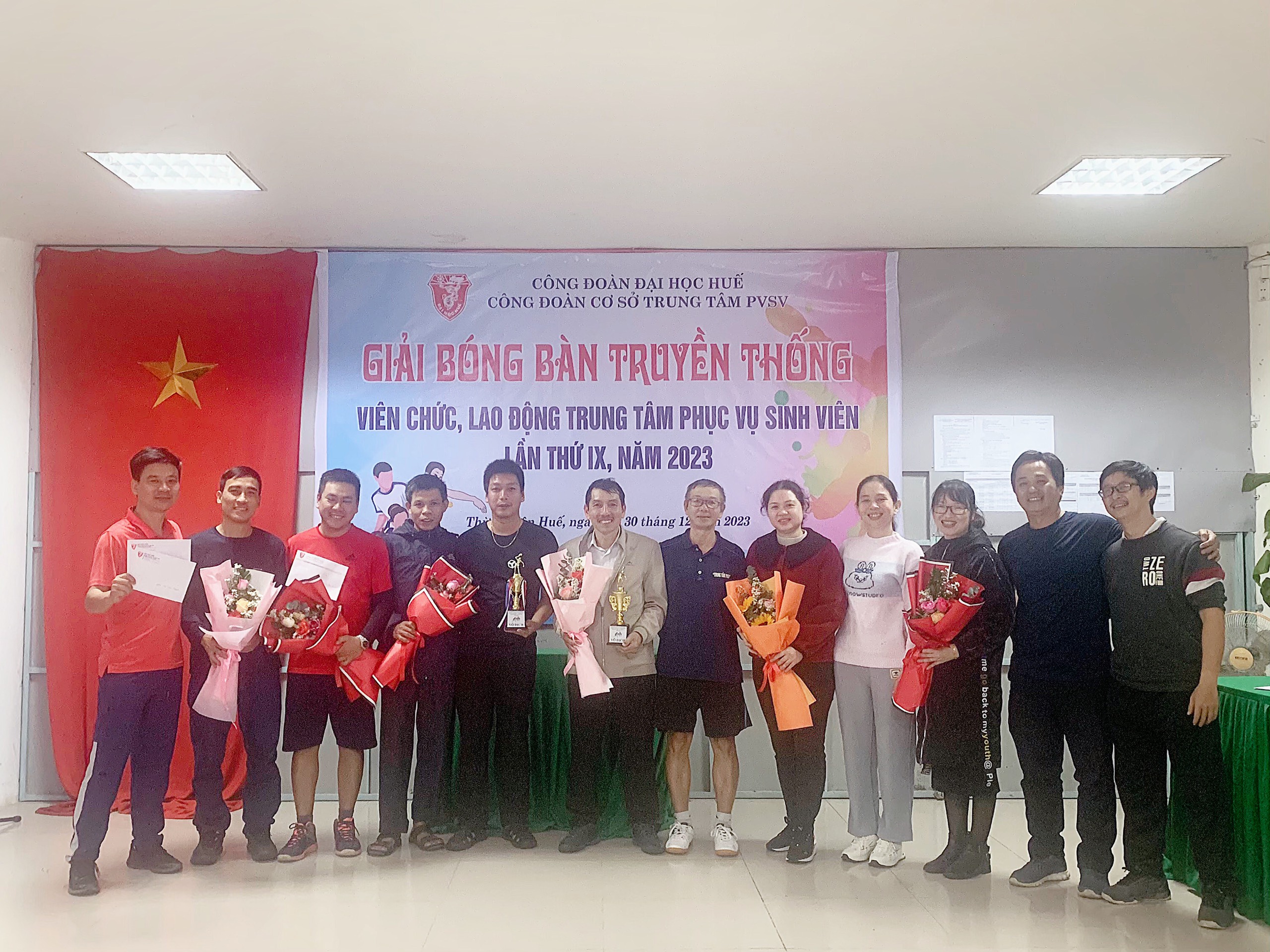 Giải bóng bàn viên chức, người lao động Trung tâm Phục vụ sinh viên - Đại học Huế lần thứ IX, năm 2023